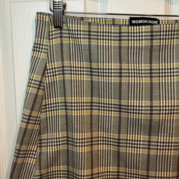 Momokrom plaid windowpane mini skirt uk 8 - Picture 2 of 4